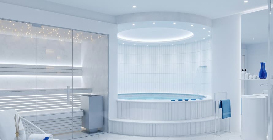 Светлый SPA-комплекс с бассейном